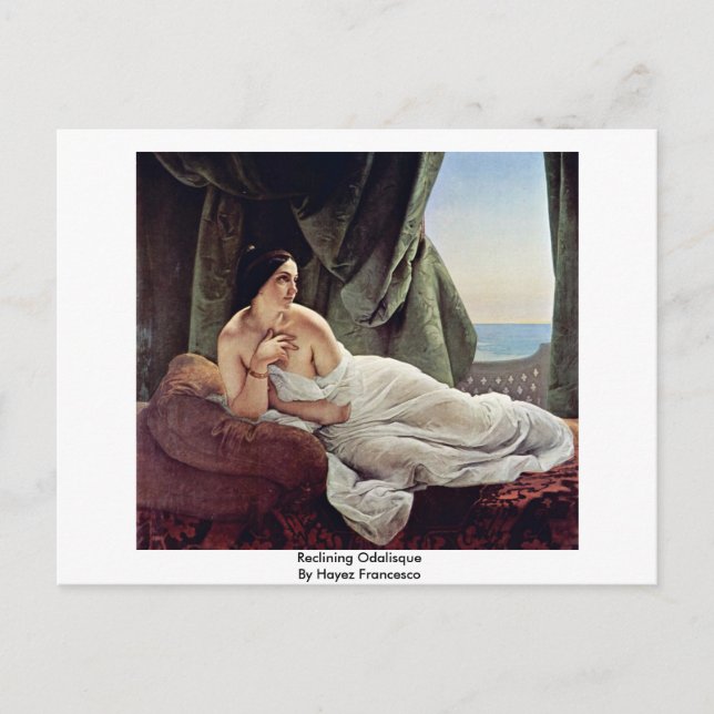 Cartão Postal Reclinação De Odalisque Por Hayez Francesco (Frente)