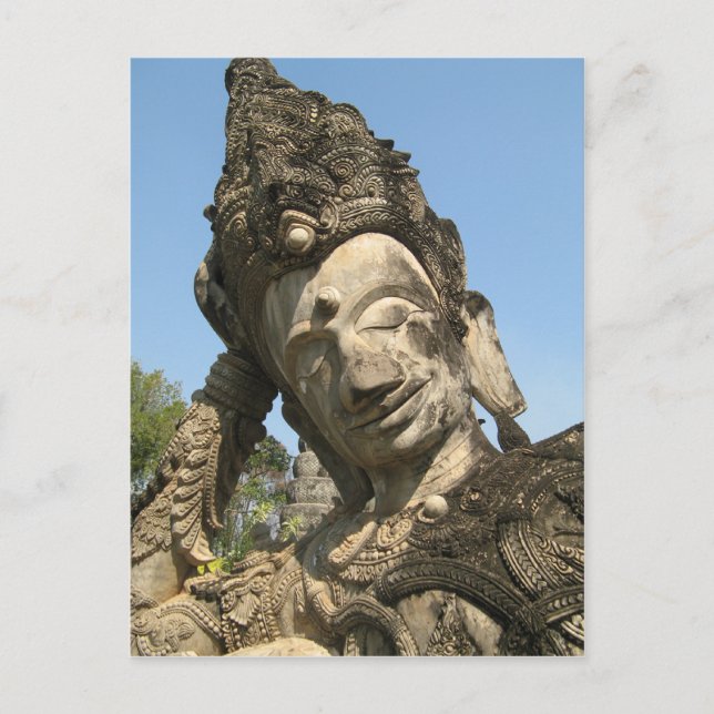 Cartão Postal Reclinando Buda... Nong Khai, Isan, Tailândia (Frente)