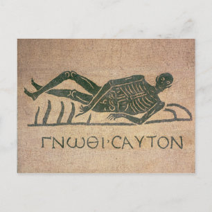 Cartão Postal Reclining skeleton with the caption 'Know