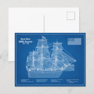 Cartão Postal Recompensa HMS - ABD de Planos de Impressão Bluepr