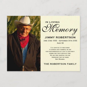 Cartão Postal Reconhecimento memorável preto & de creme da