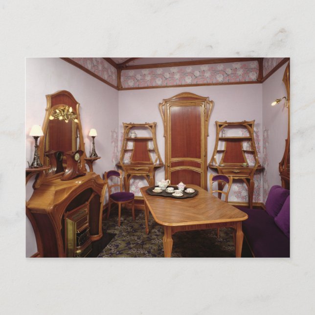 Cartão Postal Reconstrução de um salão do Café de Paris (Frente)