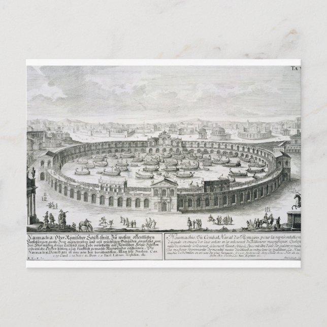 Cartão Postal Reconstrução de uma Batalha Naval Romana, de Entw (Frente)