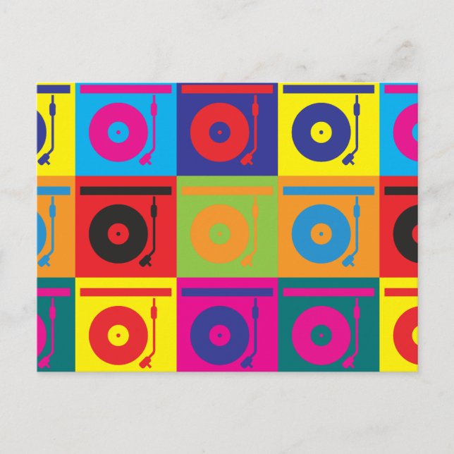 Cartão Postal Records Pop Art (Frente)