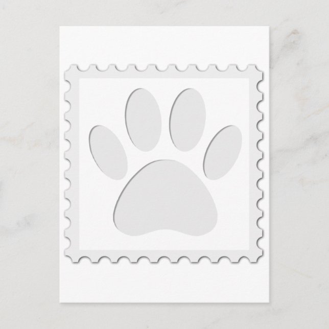 Cartão Postal Recorte de Pegada de Cachorro (Frente)