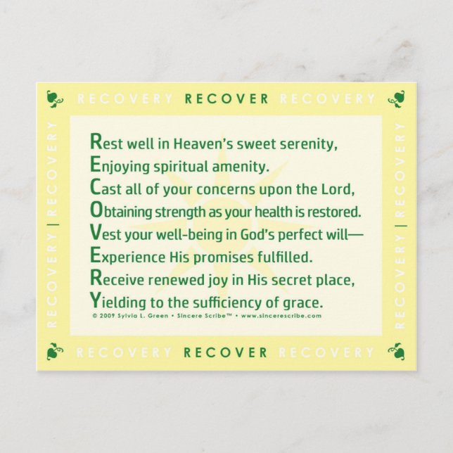 Cartão Postal Recuperação (Acrostico) (Frente)