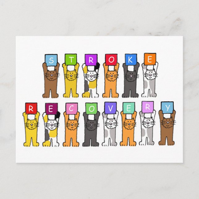 Cartão Postal Recuperação de Traços Obtenha Bem Em Breve Gatos D (Frente)