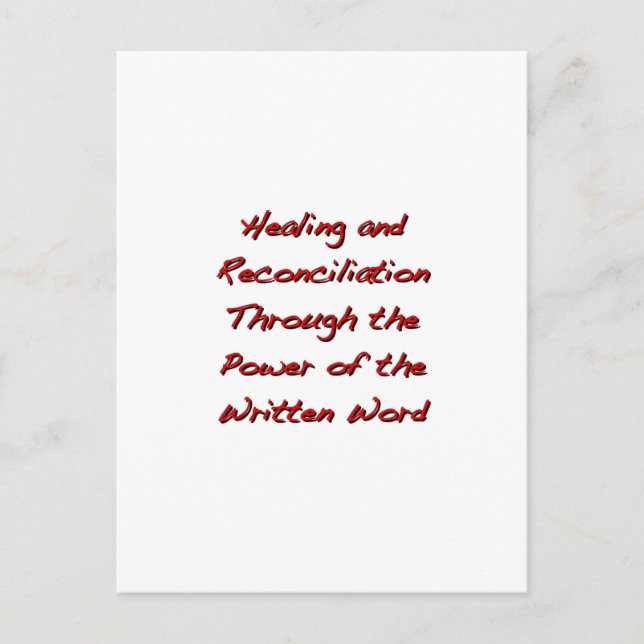 Cartão Postal Recuperação e Reconciliação (Frente)