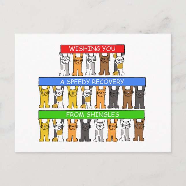 Cartão Postal Recuperação Rápida de Herpes Zóster, Gatos de Dese (Frente)