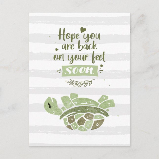 Cartão Postal Recupere-se Logo Espero Que Você Esteja de Volta à (Frente)