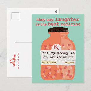 Cartão Postal Recupere-se Logo Riso vs Antibióticos PERSONALIZAD