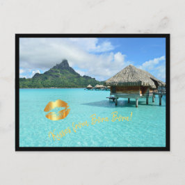 Cartão Postal Recurso de Overwater na lagoa de Bora Bora com