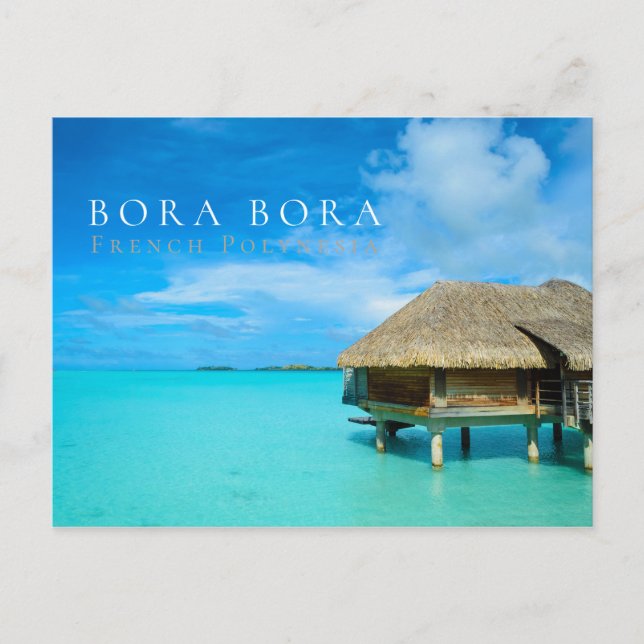 Cartão Postal Recurso do bungalow de Overwater em Bora Bora (Frente)