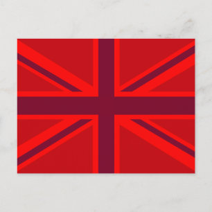 Cartão Postal Red Accent Union Jack Design
