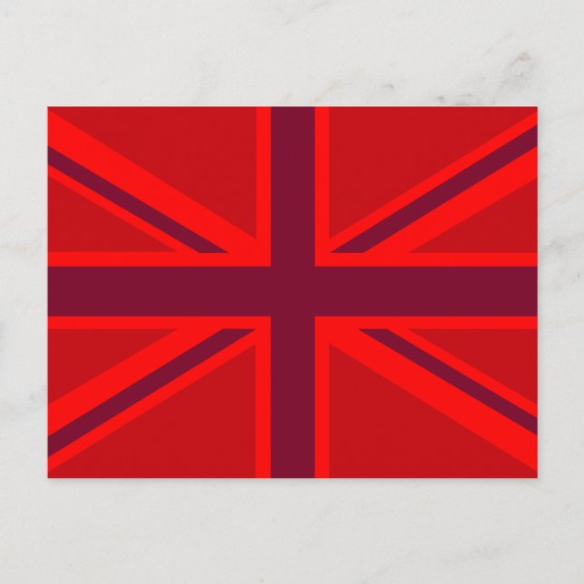 Cartão Postal Red Accent Union Jack Design (Frente)