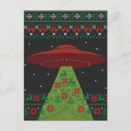 Cartão Postal Red and Green OFO Trator Beam Ugly Christmas