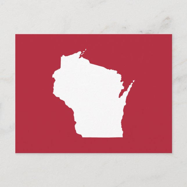 Cartão Postal Red and White Moving to Wisconsin Announement (Frente)