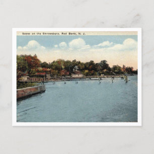 Cartão Postal Red Bank NJ Cena na Shrewsbury 1922 Vintage