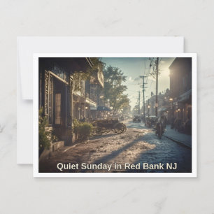 Cartão Postal Red Bank NJ Quiet Sunday Scene 1920