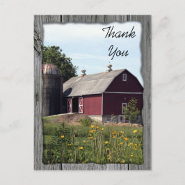 Cartão Postal Red Barn e Silo Country Obrigado