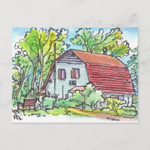 Cartão Postal Red Barn House