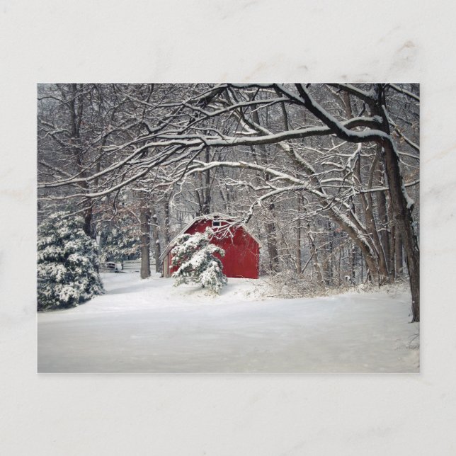 Cartão Postal Red Barn na neve 2011 (Frente)