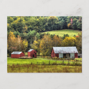 Cartão Postal Red Barns Autumn Fall Virginia Countryside
