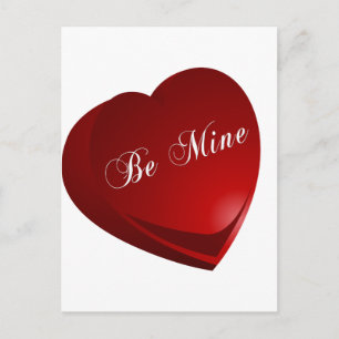 Cartão Postal Red Be Mine Heart