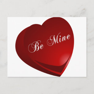 Cartão Postal Red Be Mine Heart