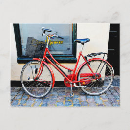 Cartão Postal Red Bicycle, Copenhaga, Dinamarca