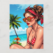Red Bikini, óculos de sol e mulher Bandana