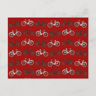 Cartão Postal Red Black White Vintage Bicicletas Bicicletas Biki