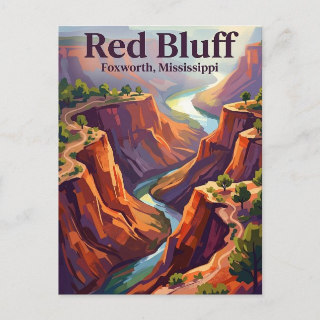 Cartão Postal Red Bluff Mississippi (Frente)