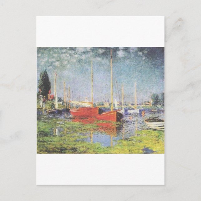 Cartão Postal Red Boats, Argenteuil, Claude Monet (Frente)