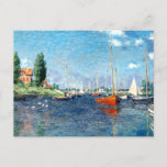 Cartão Postal Red Boats, Argenteuil, por Claude Monet<br><div class="desc">Claude Monet pintura colorida de arte - Red Boats,  Argenteuil,  França</div>