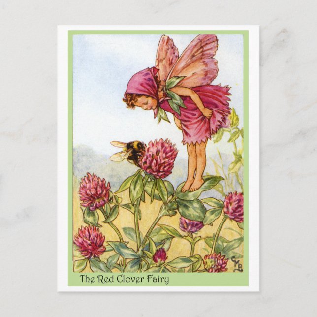 Cartão Postal Red Clover Fairy (Frente)