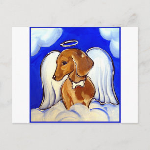 Cartão Postal Red Dachshund Angel