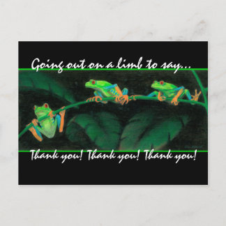 Cartão Postal Red-Eyed Tree Frogs Thank you!