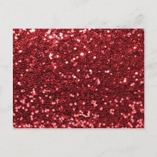 Cartão Postal Red Faux Glitter
