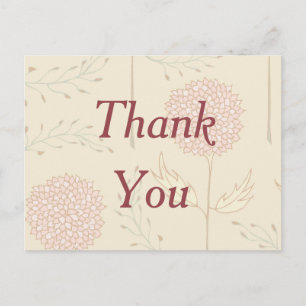 Cartão Postal Red Floral Obrigado