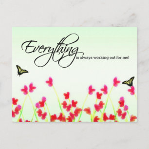 Cartão Postal Red Floral - Tudo está sempre dando certo