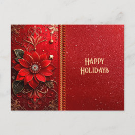 Cartão Postal Red Flower Holiday Postcard