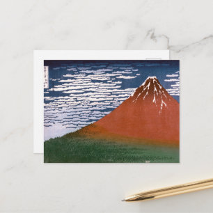 Cartão Postal Red Fuji, Aka Fujiyama Volcano Katsushika Hokusai