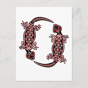 Cartão postal Red Geckos Totem