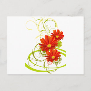 Cartão Postal Red Gerbera Daisy