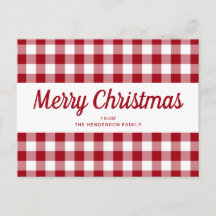 Red Gingham Felry Script de Natal
