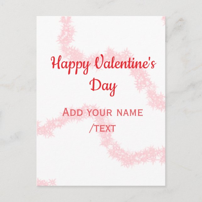 Cartão Postal Red glitter lines happy Valentine's day spiral nam (Frente)