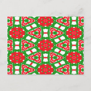 Cartão Postal Red, Green e White Kaleidoscope