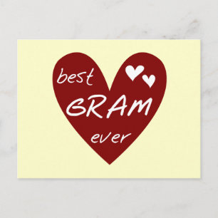 Cartão Postal Red Heart Best Gram Ever Camisetas e presentes