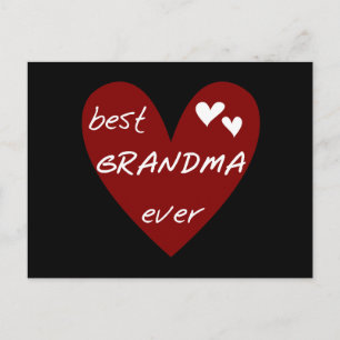 Cartão Postal Red Heart Best Grandma Ever T-shirts Dons